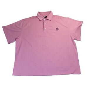 FootJoy Men’s XL Golf Polo Pink Pinstripe Performance Shirt Bent Pine Logo EUC